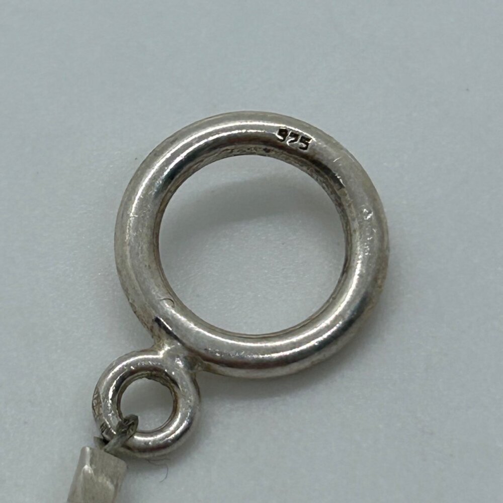 Artisan Sterling Silver Bracelet Green Crystal Bead Toggle Clasp 6.5" 10 grams - Picture 10 of 15